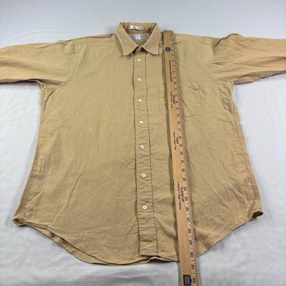 Vintage Burberrys Shirt Mens 16 34 Brown Button Up Long Sleeve Cotton USA Made - Picture 5 of 8